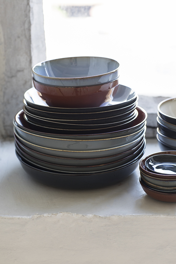 Terres de Rêves Plat de Service 35,5 cm, rouge et beige