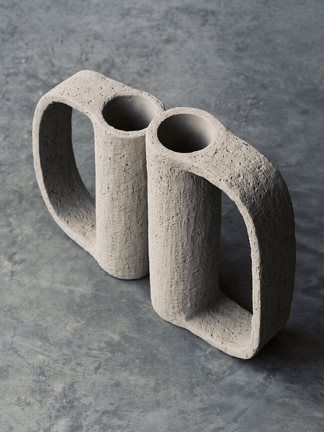 Vase avec anse FCK Ciment 31,5 cm