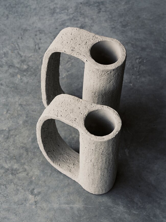 Vase avec anse FCK Ciment 31,5 cm