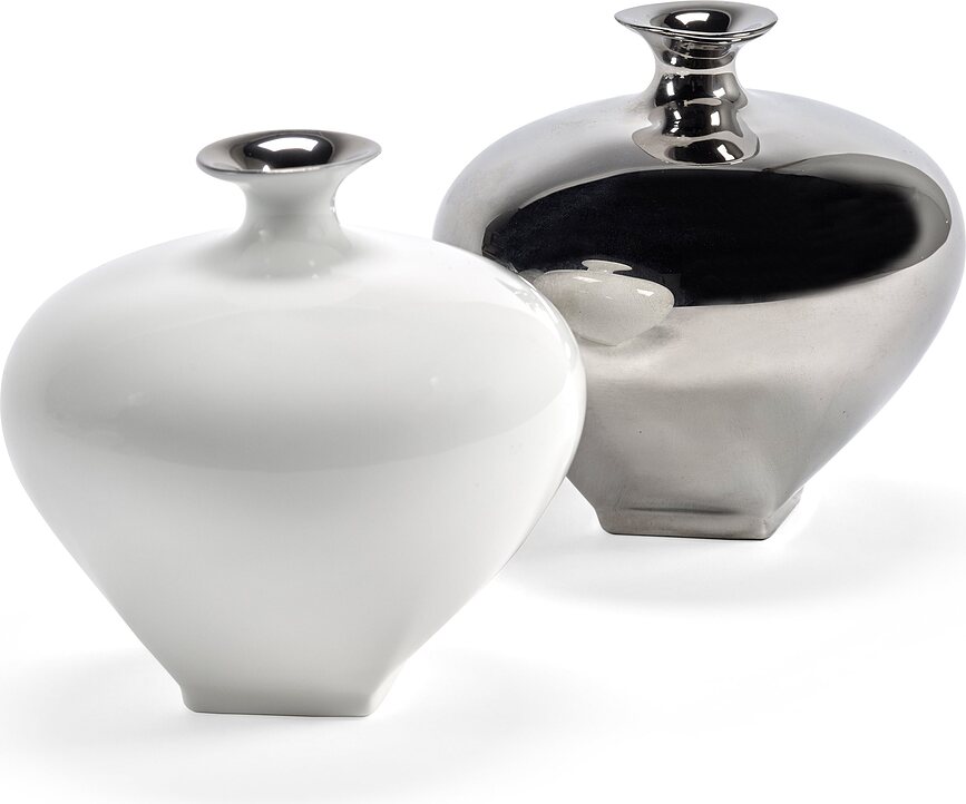 Vase en porcelaine Josephine 9 cm, argenté