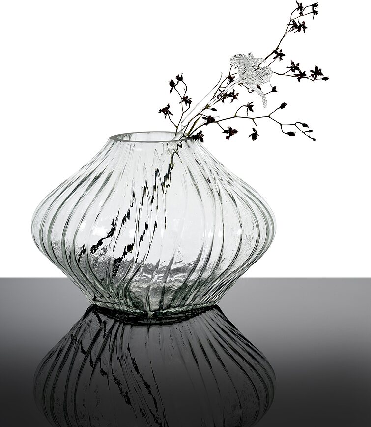 Vase en verre Josephine 23,6 cm noir mat