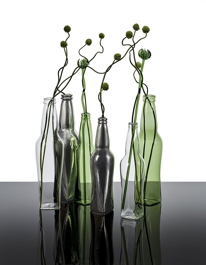 Vase en verre Josephine 31 cm, argenté