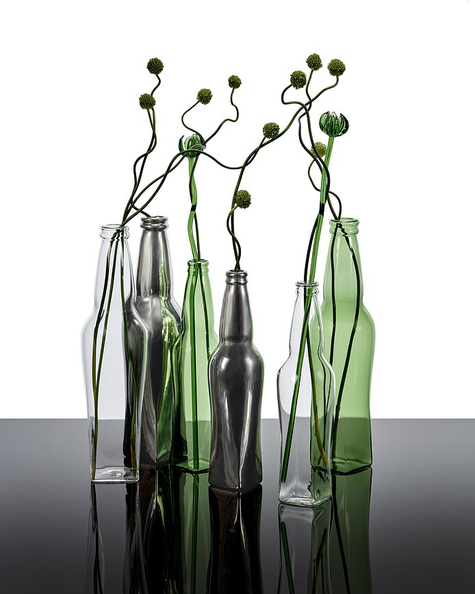 Vase en verre Josephine 31 cm, vert