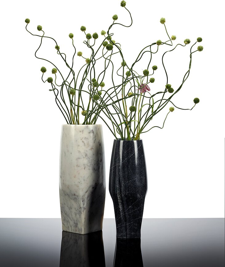 Vase Josephine en marbre, 40 cm, blanc