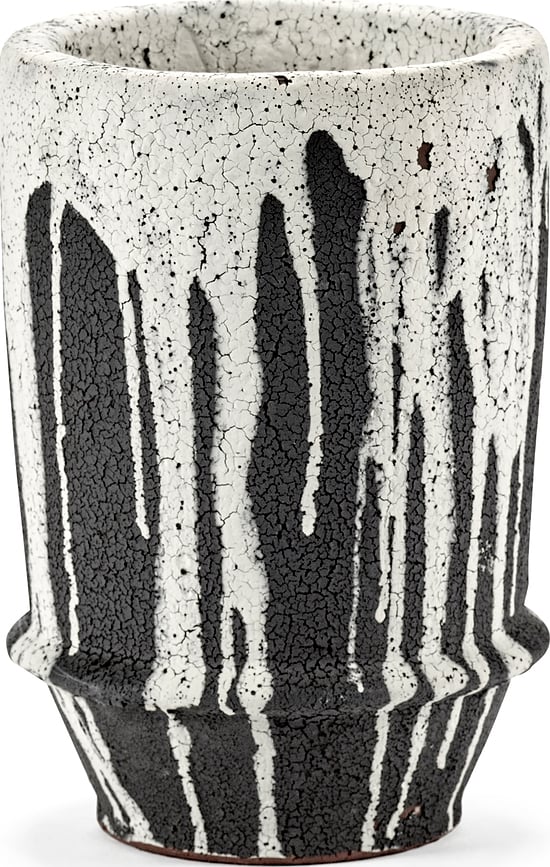 Vaso Dune 18 cm bianco e nero