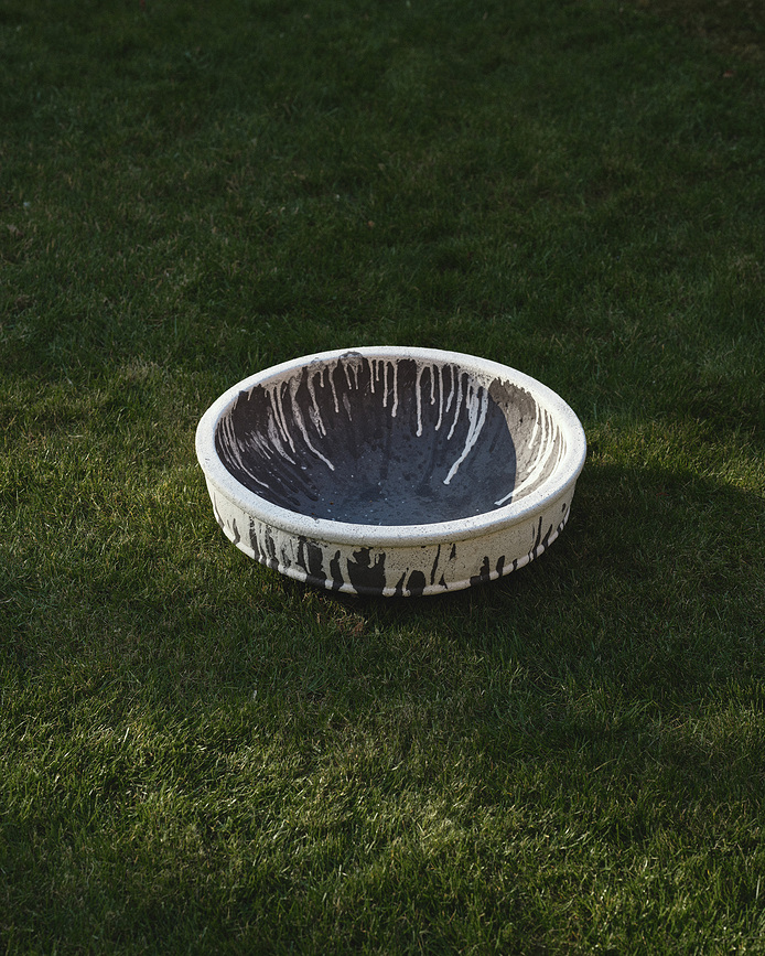 Vaso Dune basso 49 cm bianco-marrone