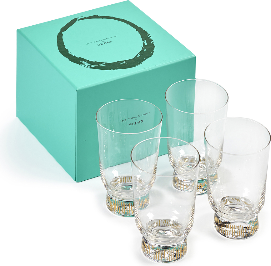 Vasos Feast 330 ml, dorados, Pack de 4 unidades