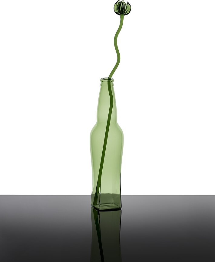 Vaza Josephine steklena, 31 cm, zelena