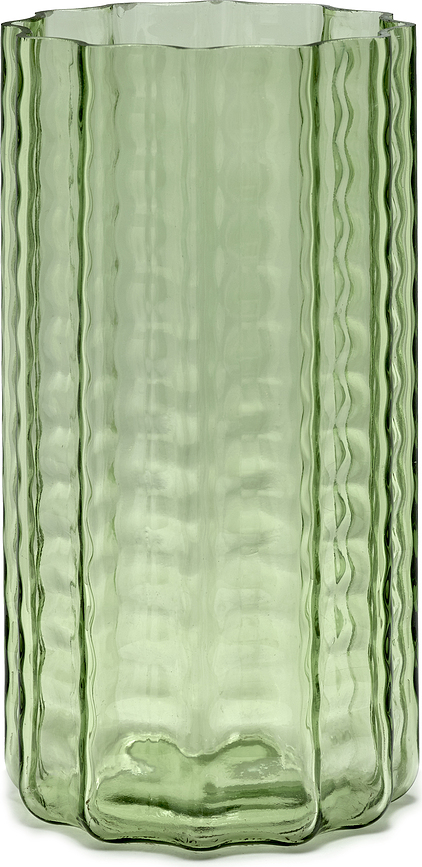 Vāze Waves cilindriska, 28 cm, zaļa