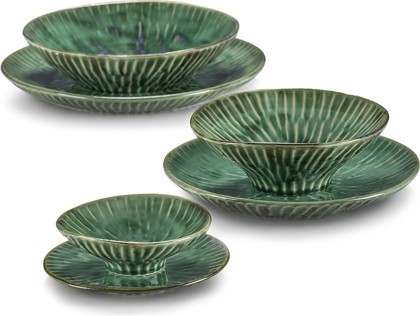 Verde Lanza Assiettes à dessert 22 cm, vertes, lot de 2