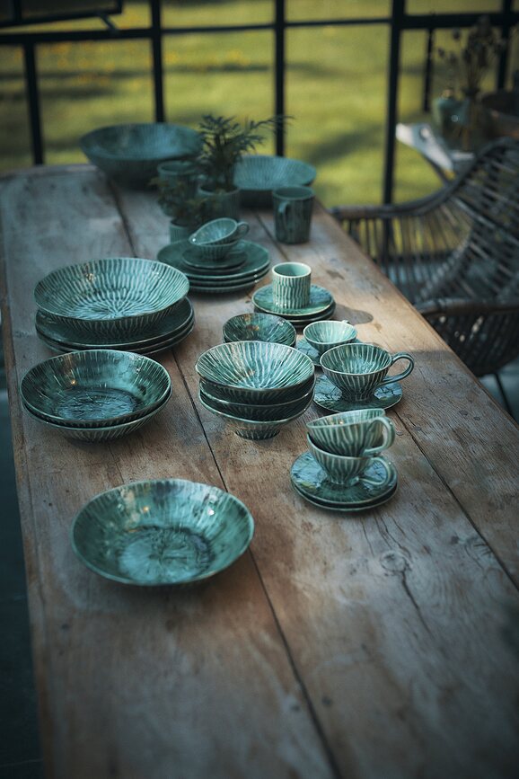 Verde Lanza Assiettes à dessert 22 cm, vertes, lot de 2