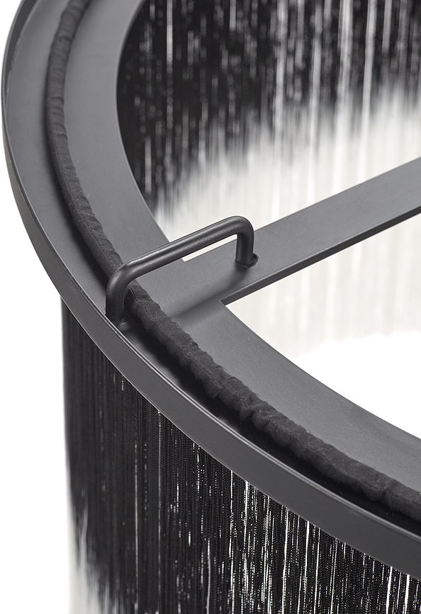 Wong Viseča svetilka, 65 cm, črno-bela