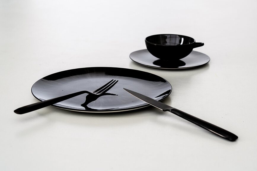 Zoë Couteaux de Table, noirs, Lot de 6