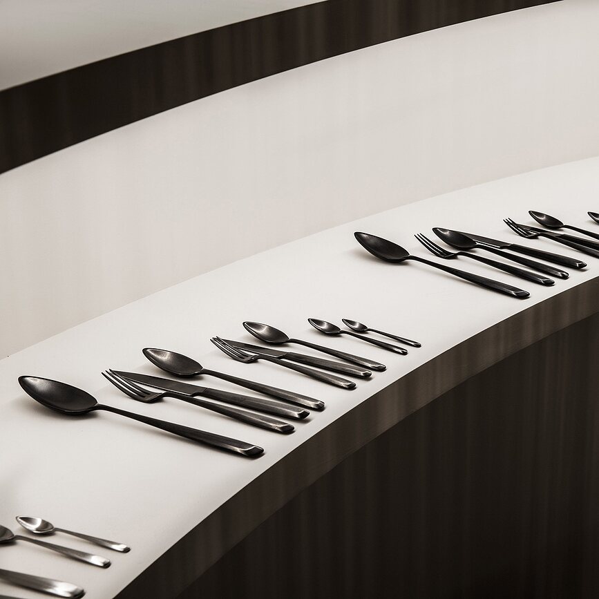 Zoë Cuillères de Table, noires, Lot de 6