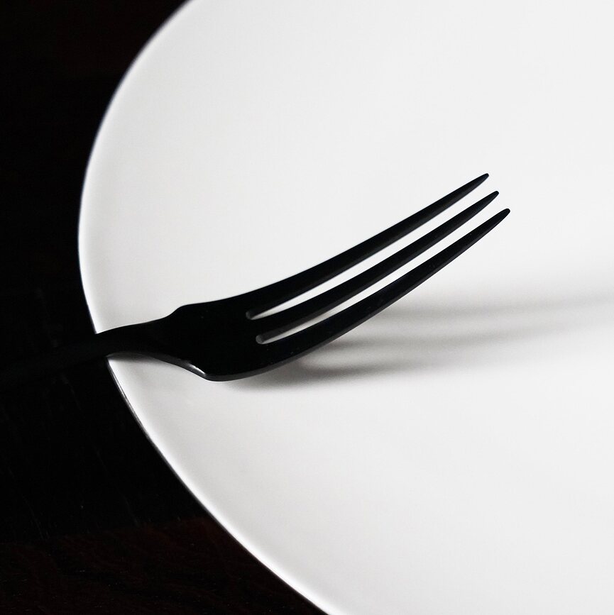 Zoë Fourchettes de Table, noires, Lot de 6