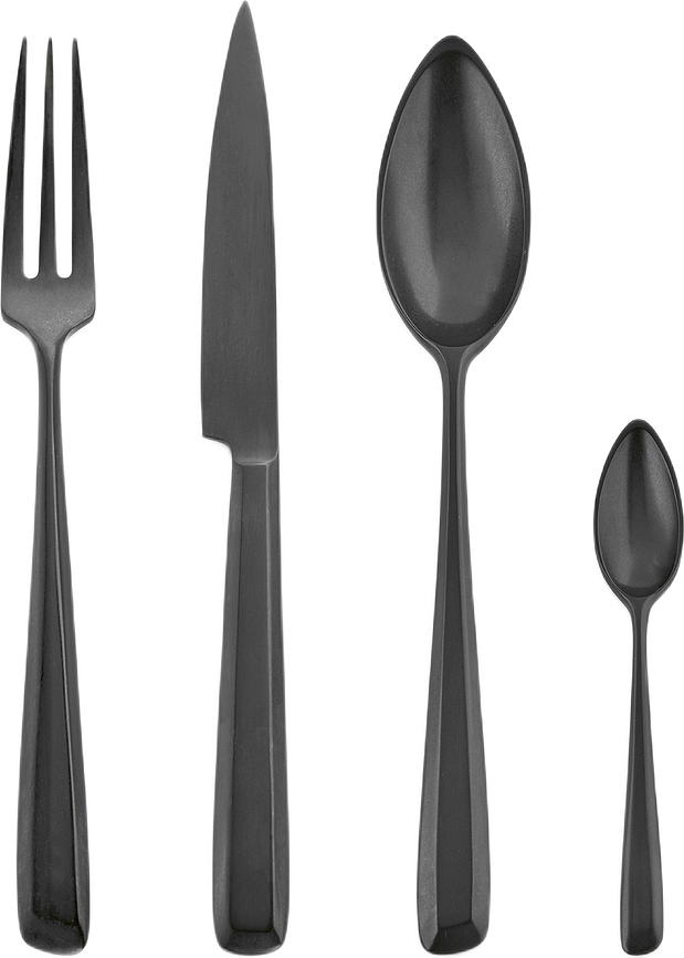 Zoë Service de Couverts, noir, 24 pièces