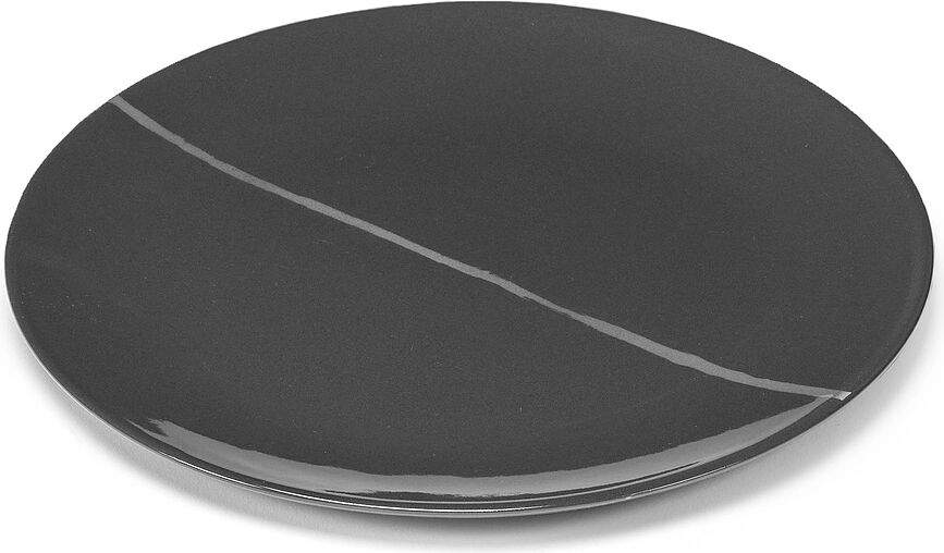 Zuma Assiettes à Déjeuner 23 cm, noires, Lot de 2