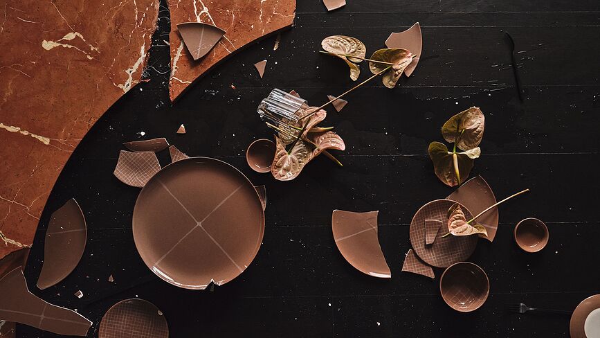 Zuma Assiettes à Dessert 18 cm, noires, Lot de 2