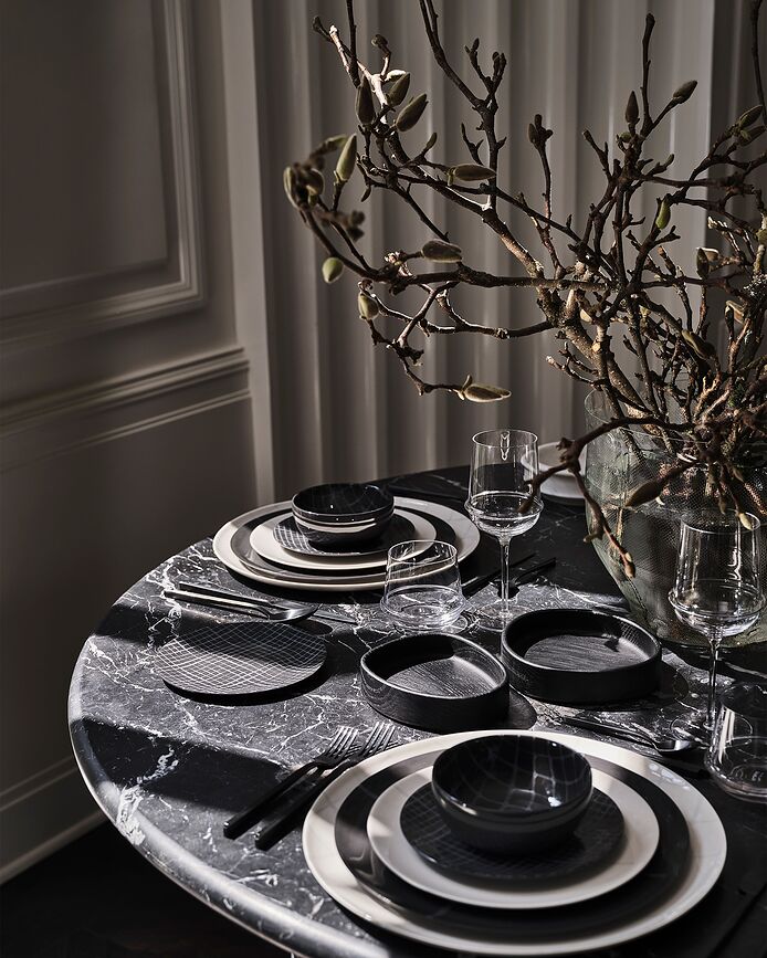 Zuma Assiettes creuses, 20,5 cm, noires, Lot de 2