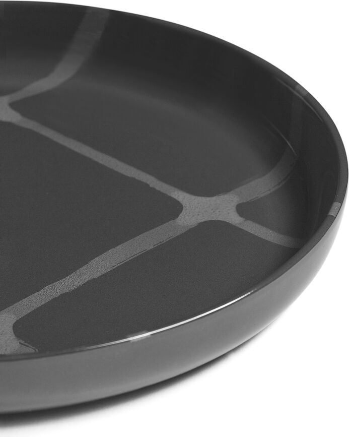 Zuma Assiettes creuses, 25,5 cm, noires, Lot de 2