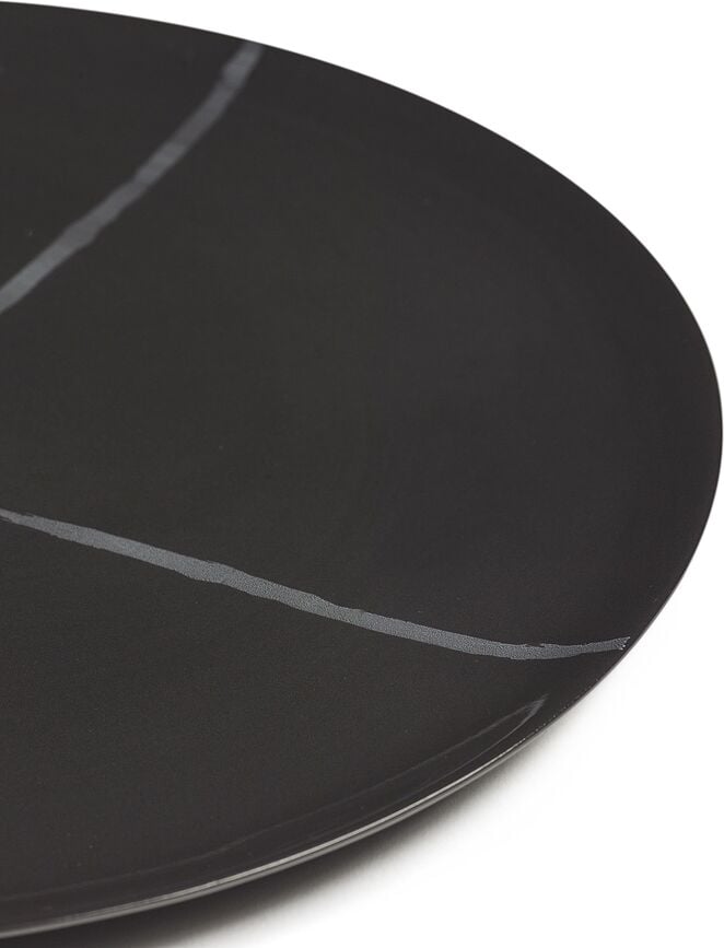 Zuma Assiettes Plates 28 cm, noires, Lot de 2