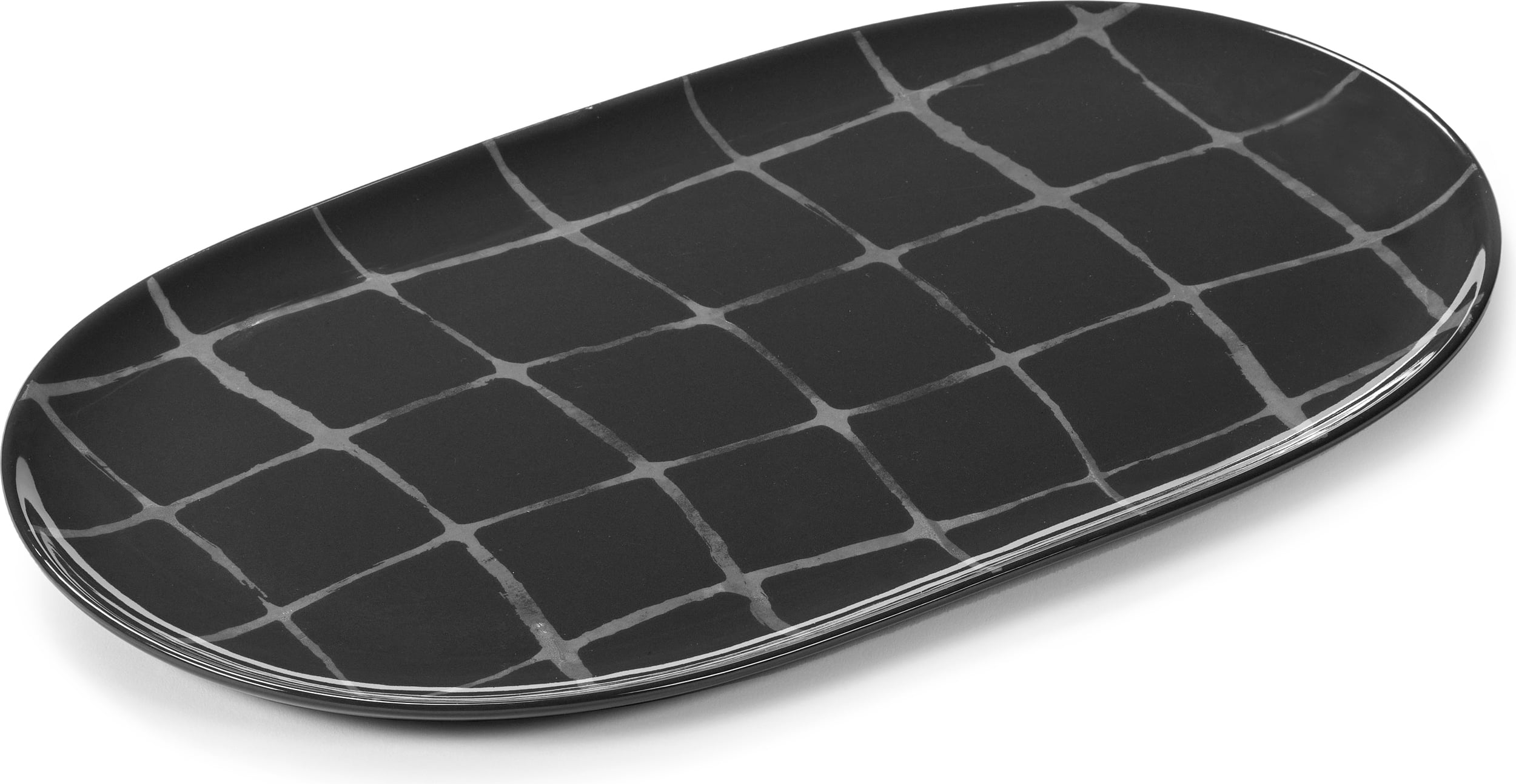 Zuma Servierplatte oval, schwarz