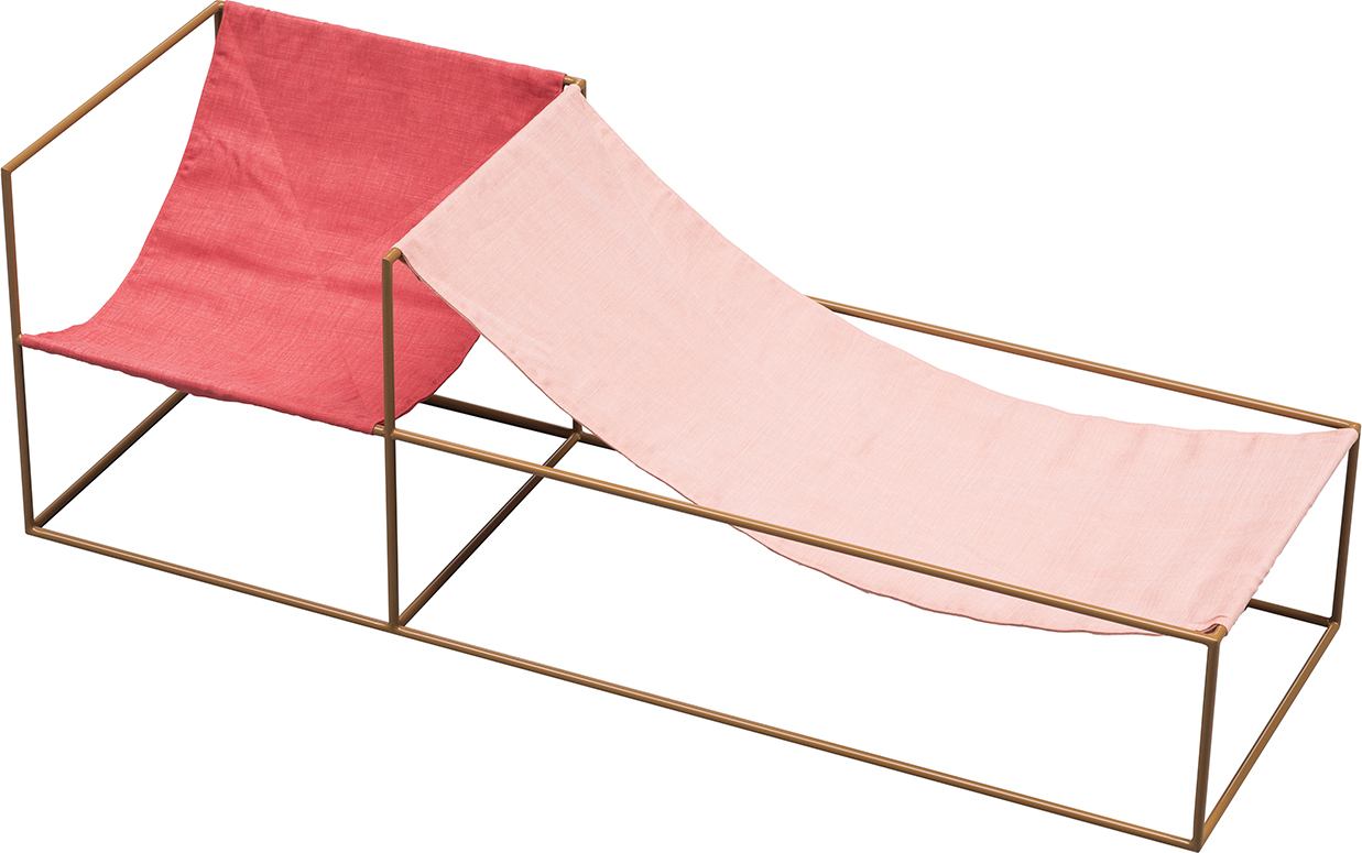 Duo Doppelliege, 180 cm, rot-rosa