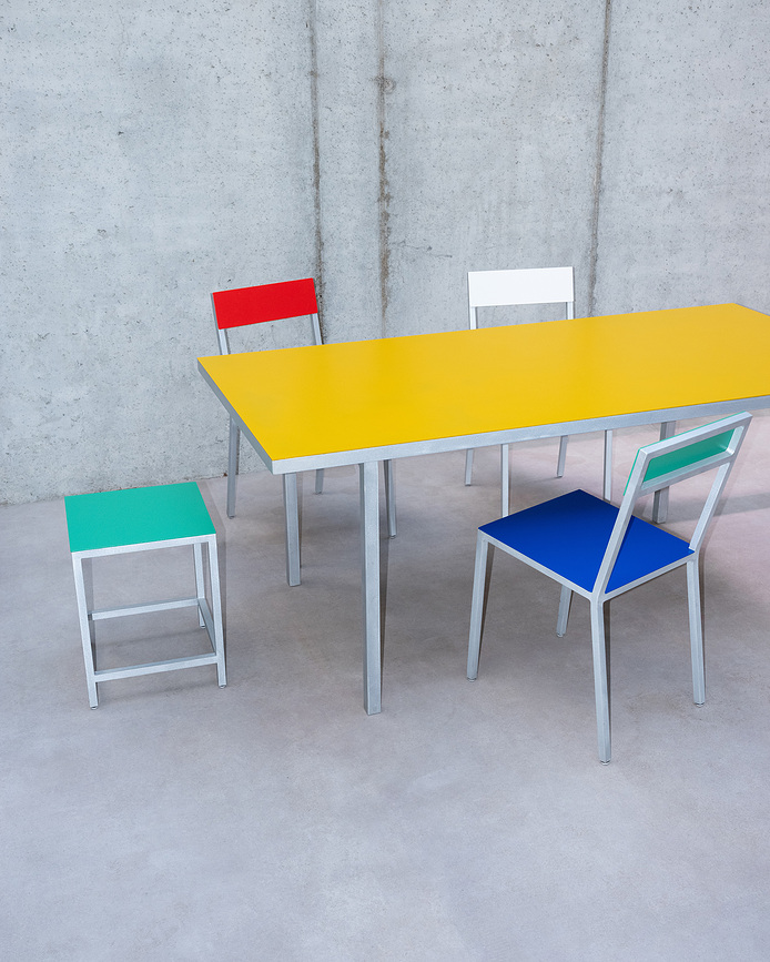 Gartentisch 85 x 180 cm Alu, gelb