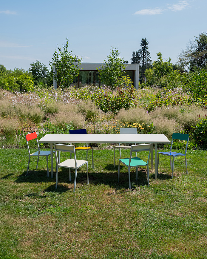Gartentisch 85 x 240 cm, aluminium, rosa