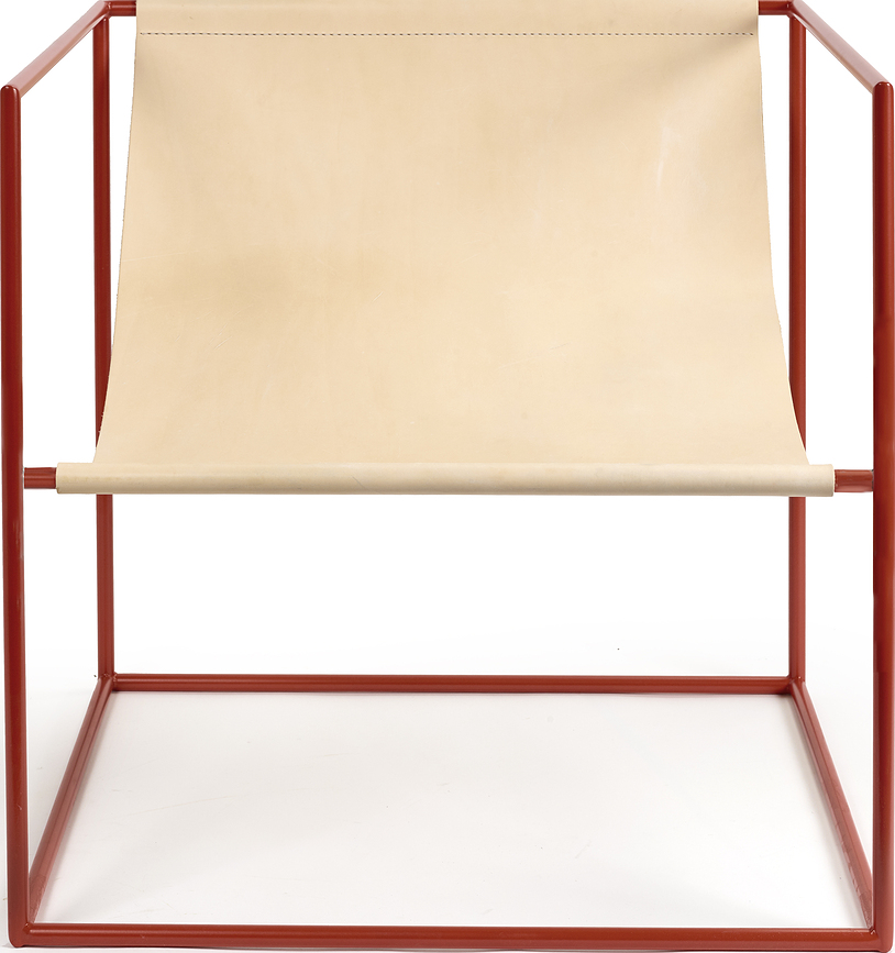 Solo Gartenliege 62 cm, Leder, weißes Gestell