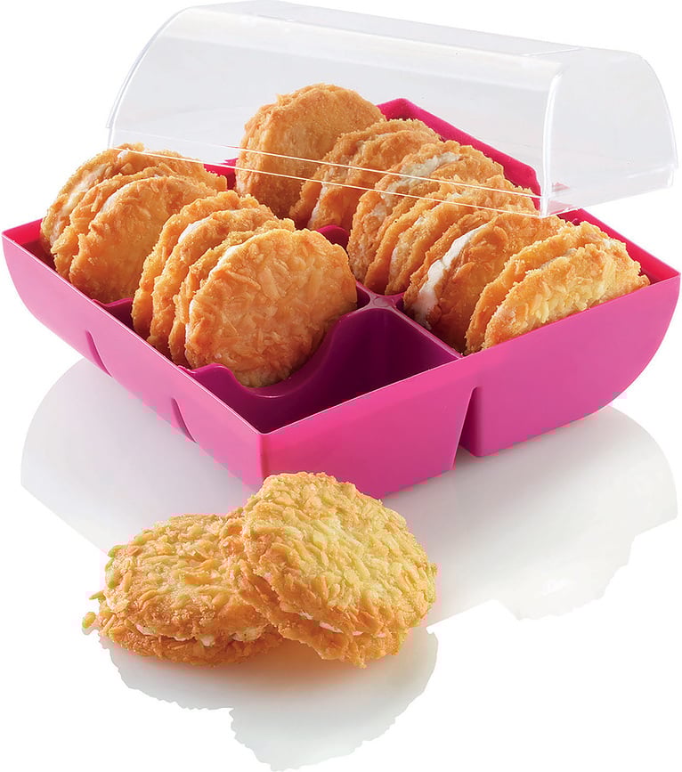 Contenedor transparente Macado, para macarons y galletas, con 6 compartimentos