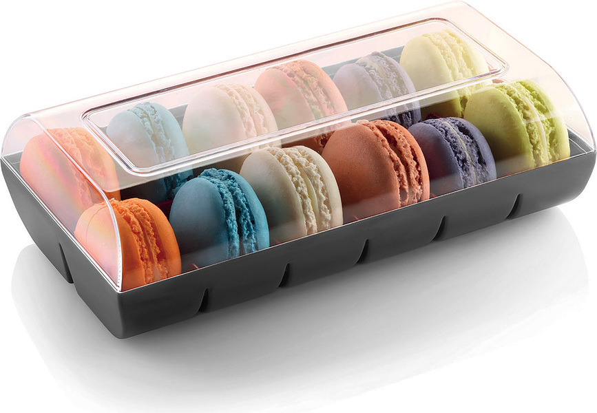 Caja para macarons o galletas Macado 12, transparente