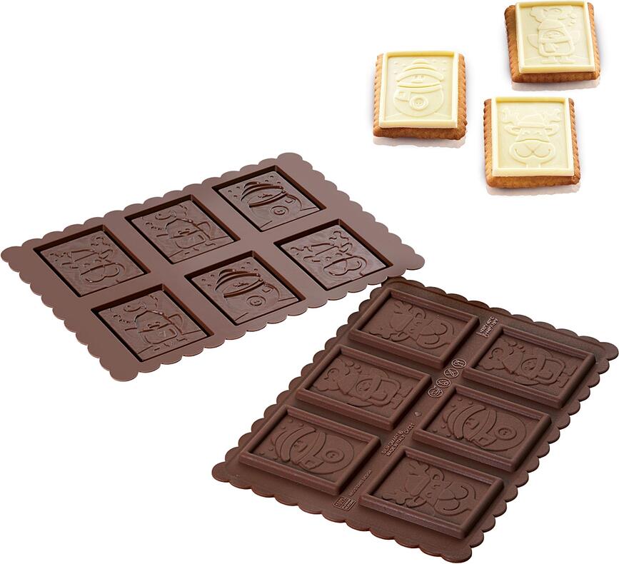 Ckc01 Moule à Biscuits, en silicone, forme Bonhomme de Neige Slim