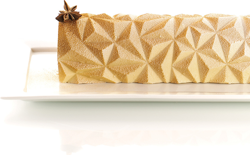 Diamond Buche Model za hladno torto s strukturno podlogo za dekoracijo, 2 kosa