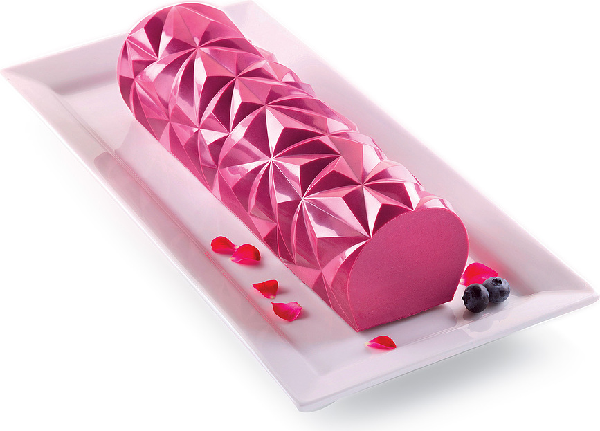 Diamond Buche Model za hladno torto s strukturno podlogo za dekoracijo, 2 kosa