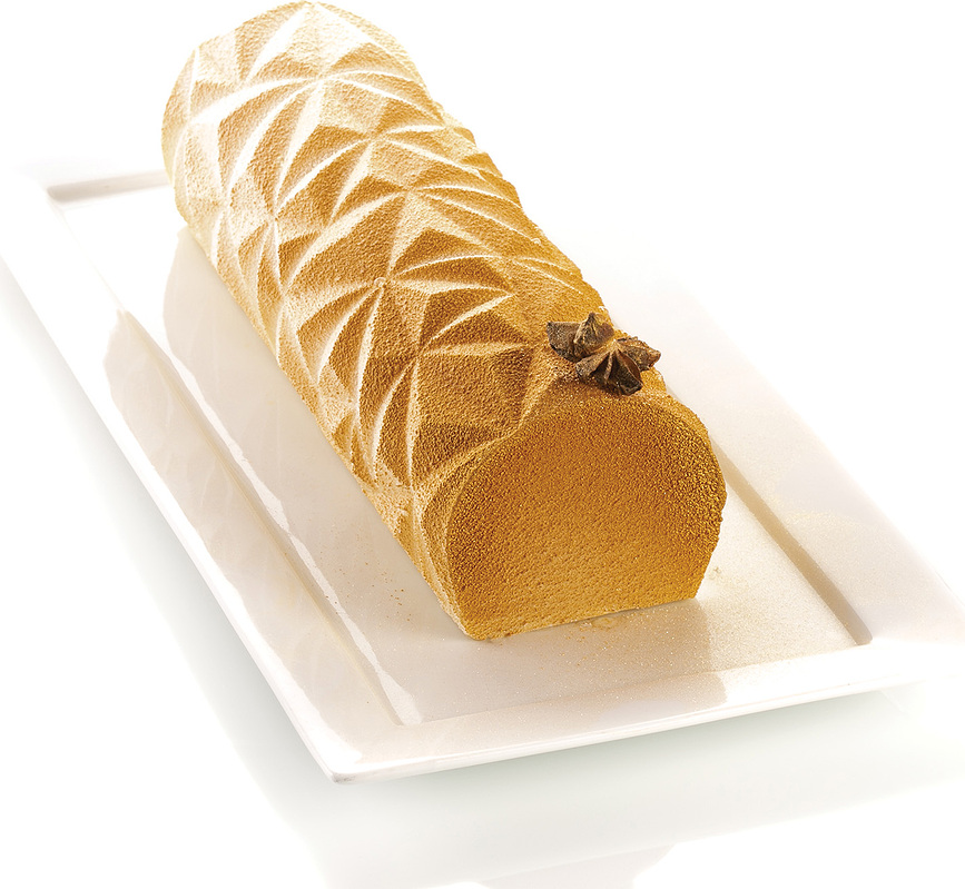 Diamond Buche Φόρμα για γλυκά χωρίς ψήσιμο, με ανάγλυφο χαλάκι διακόσμησης, 2 τμχ