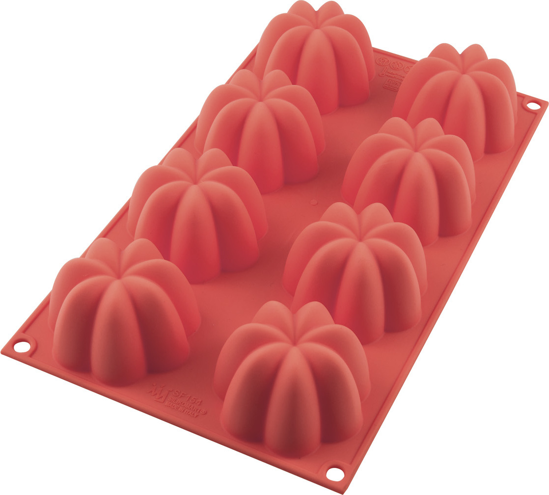 Moule Silicone Charlotte Silikomart SF154 - 8 Cavités, Volume Total 816 Ml, Rouge Brique - Pour Four, Congélo, Lave-vaisselle - 9