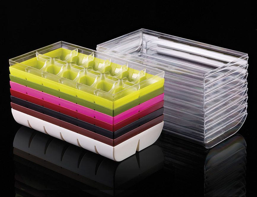 Macado Boîte à Macarons et Biscuits, 12 emplacements, transparente