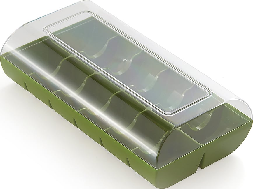 Macado Boîte de Rangement pour macarons ou biscuits, 12 compartiments, verte