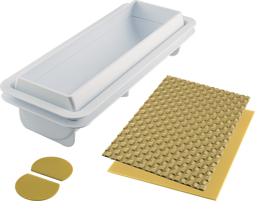 Magic Buche Moule à Bûche, avec tapis structuré pour décoration, Set 2 pièces