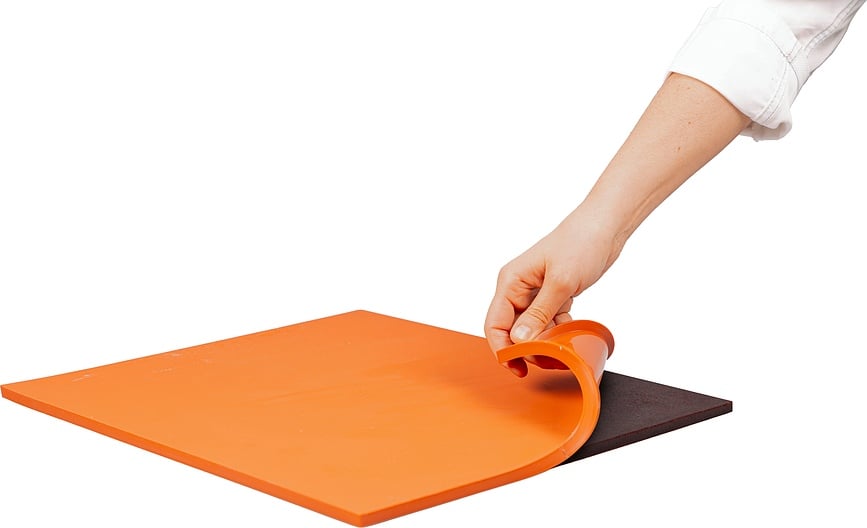 Mata silikonowa do pieczenia Tapis Roulade 32,5 x 32,5 x 2 cm pomarańczowa