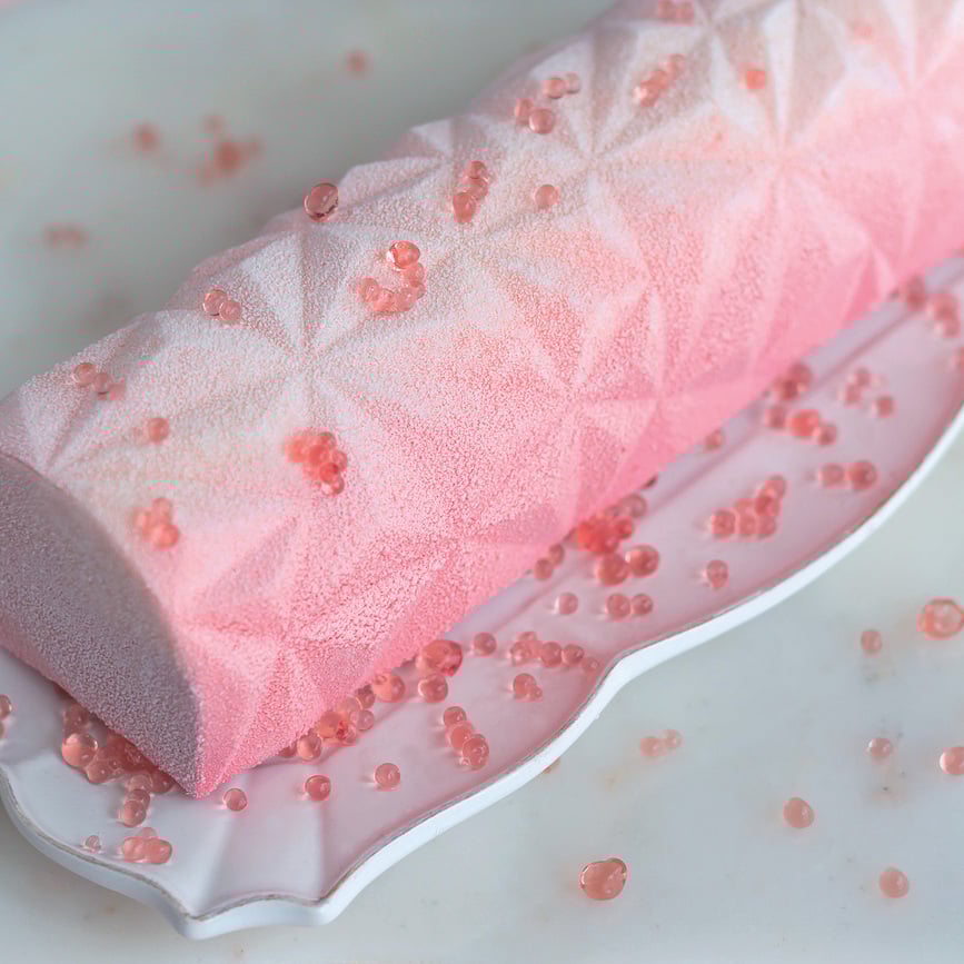 Molde Buche Diamond, con tapete estructurado para decoración, Set de 2 piezas