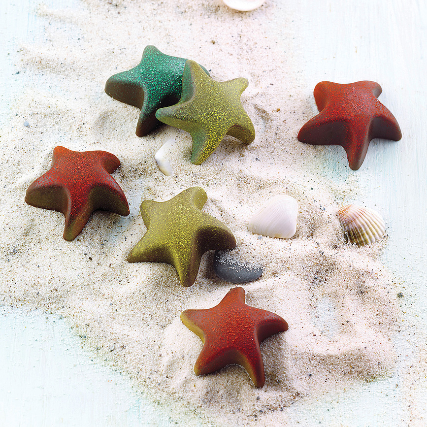 Molde de silicona Scg42, para bombones, con forma de estrella de mar