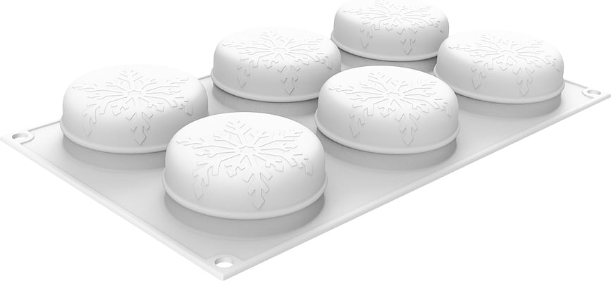 Molde de silicona Silikomart, diseño copos de nieve