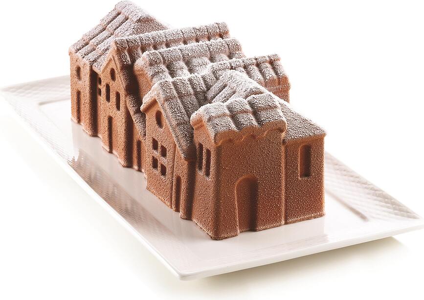 Molde de silicona Winter Village, para postres fríos