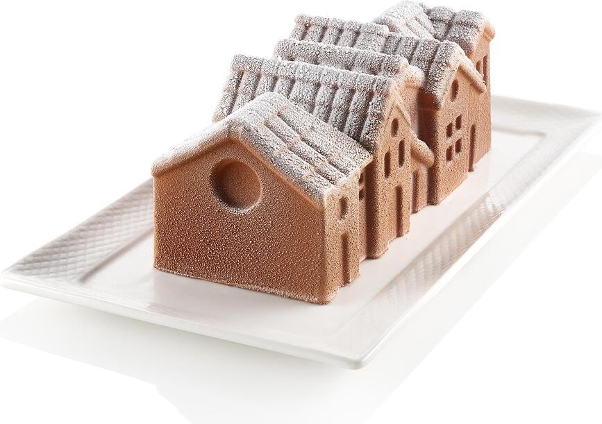 Molde de silicona Winter Village, para postres fríos