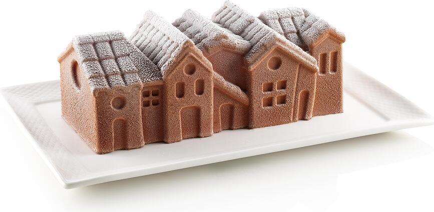 Molde de silicona Winter Village, para postres fríos