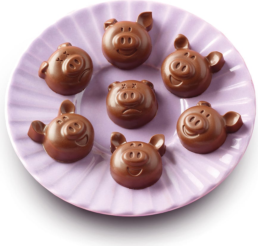 Molde para bombones de silicona Scg35 Choco Pigs