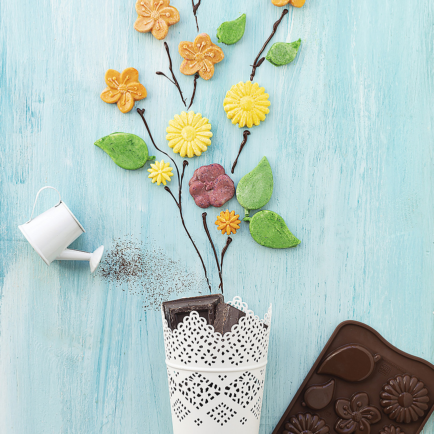 Molde para bombones de silicona Scg44 Choco Garden