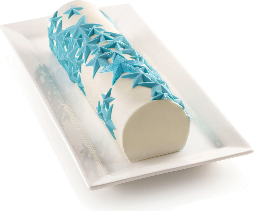 Molde para Bûche de postres fríos Starlight, con tapete estructural para decoración, Set de 2 piezas
